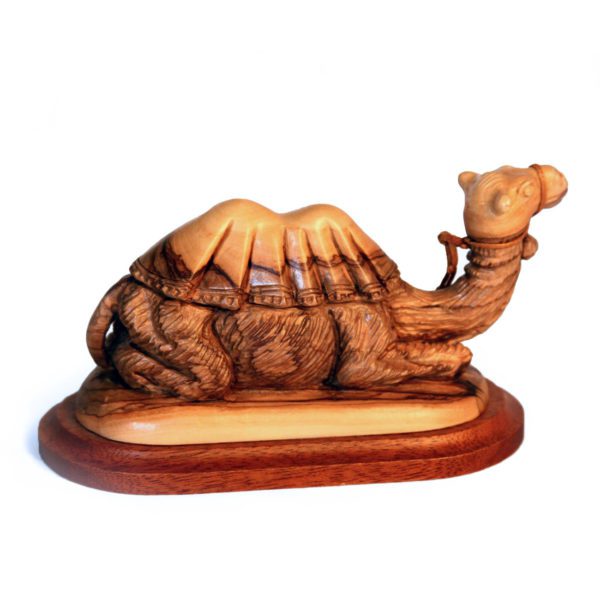 sitting camel carved with olive wood facouseh