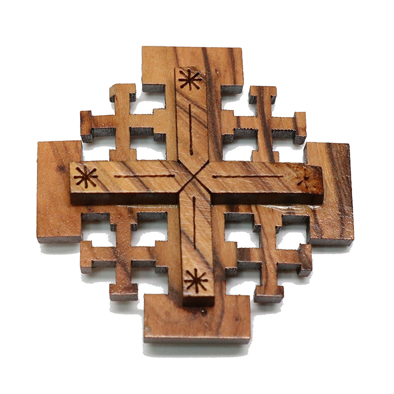 Olive Wood Jerusalem Cross Fridge Magnet Hand Made Holy Land Jerusalem 