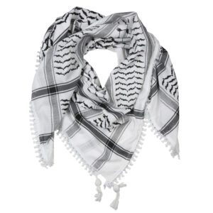 Kufiya - Traditional White w/ Black