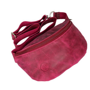 Leather Fanny Pack - Dark Pink
