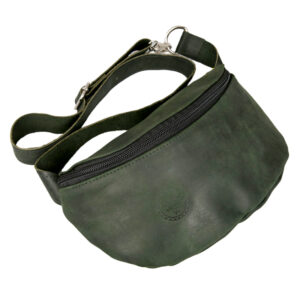 Leather Fanny Pack - Ivy leaf green