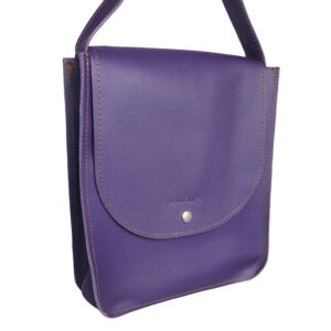 Leather Cross Body Bag - Purple