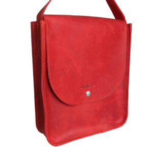 Leather Cross Body Bag - Red